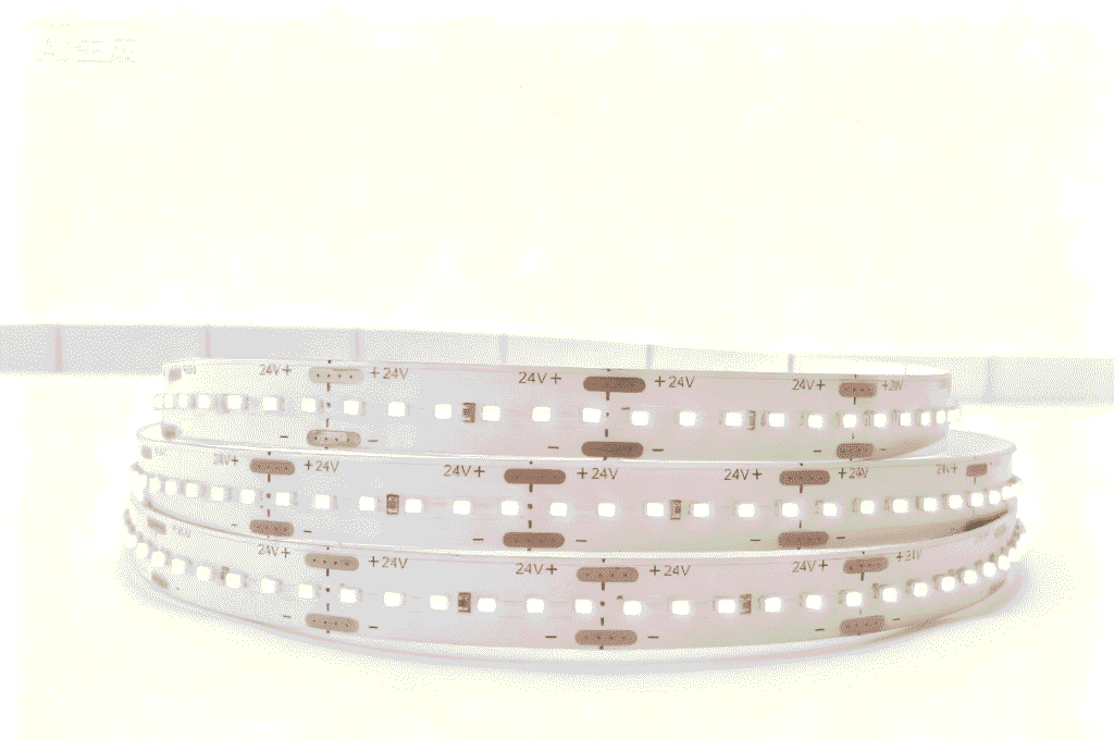 Bare single color LED strip PCB (8mm wide), 240 LEDs/m, 24V, Model HY-24V-240D-XXM-08-R90-P8.
