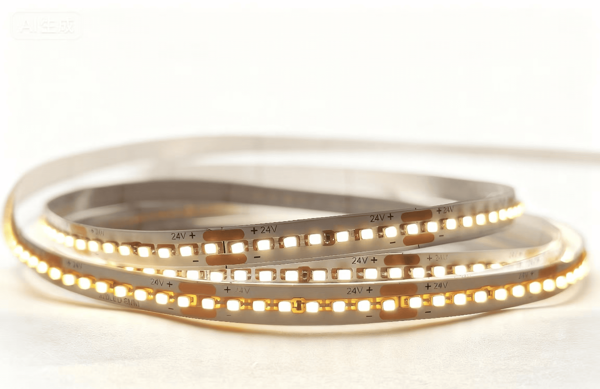 Ultra-narrow single color bare LED strip PCB, 5mm wide, 320 LEDs/m, 24V, Model HY-24V-320D-XXM-05-R90-P7.