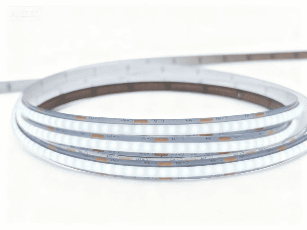 SCOB (Silicone Chip-on-Board) CCT tunable strip light optimized for dot-free linear illumination in narrow profiles.