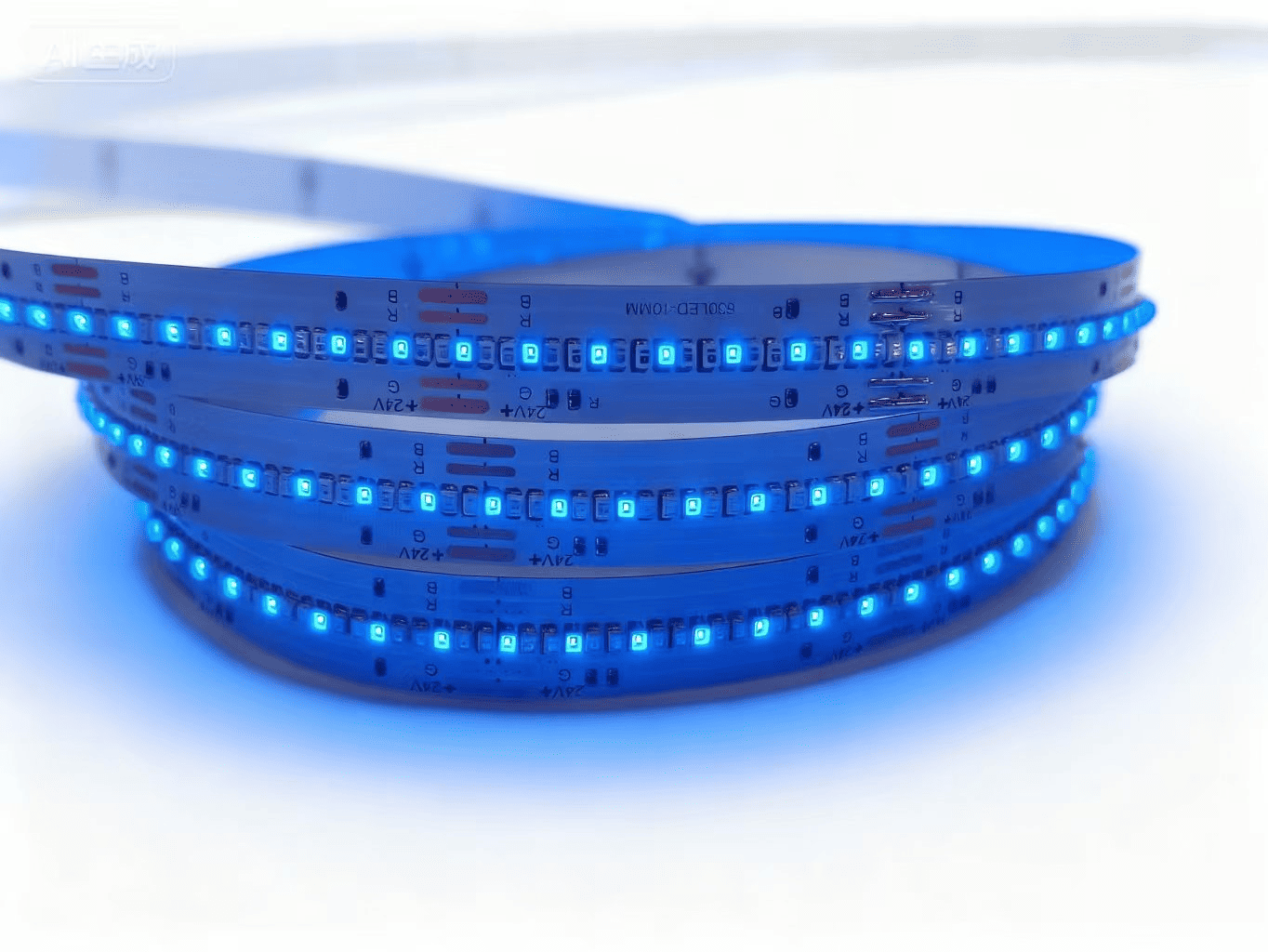 Ultra-high density 630 diodes/m RGB LED bare strip on 10mm board, four-wire control, featuring 3560 electroplated PCB.